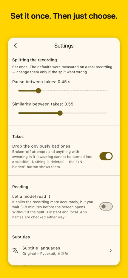 iPhone: app settings