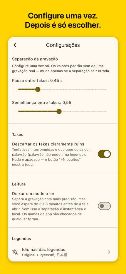 iPhone: definições da aplicação